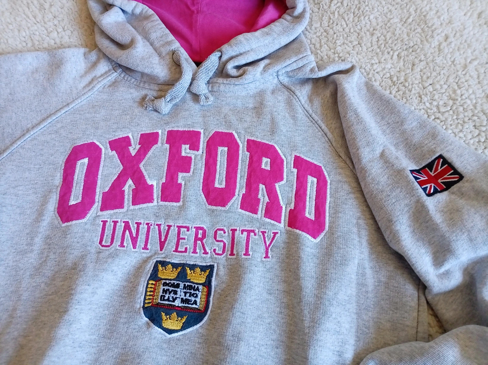 Sudadera oficial Oxford University gris y rosa - Talla S – Oxford University – taille S / 36 / 8 3