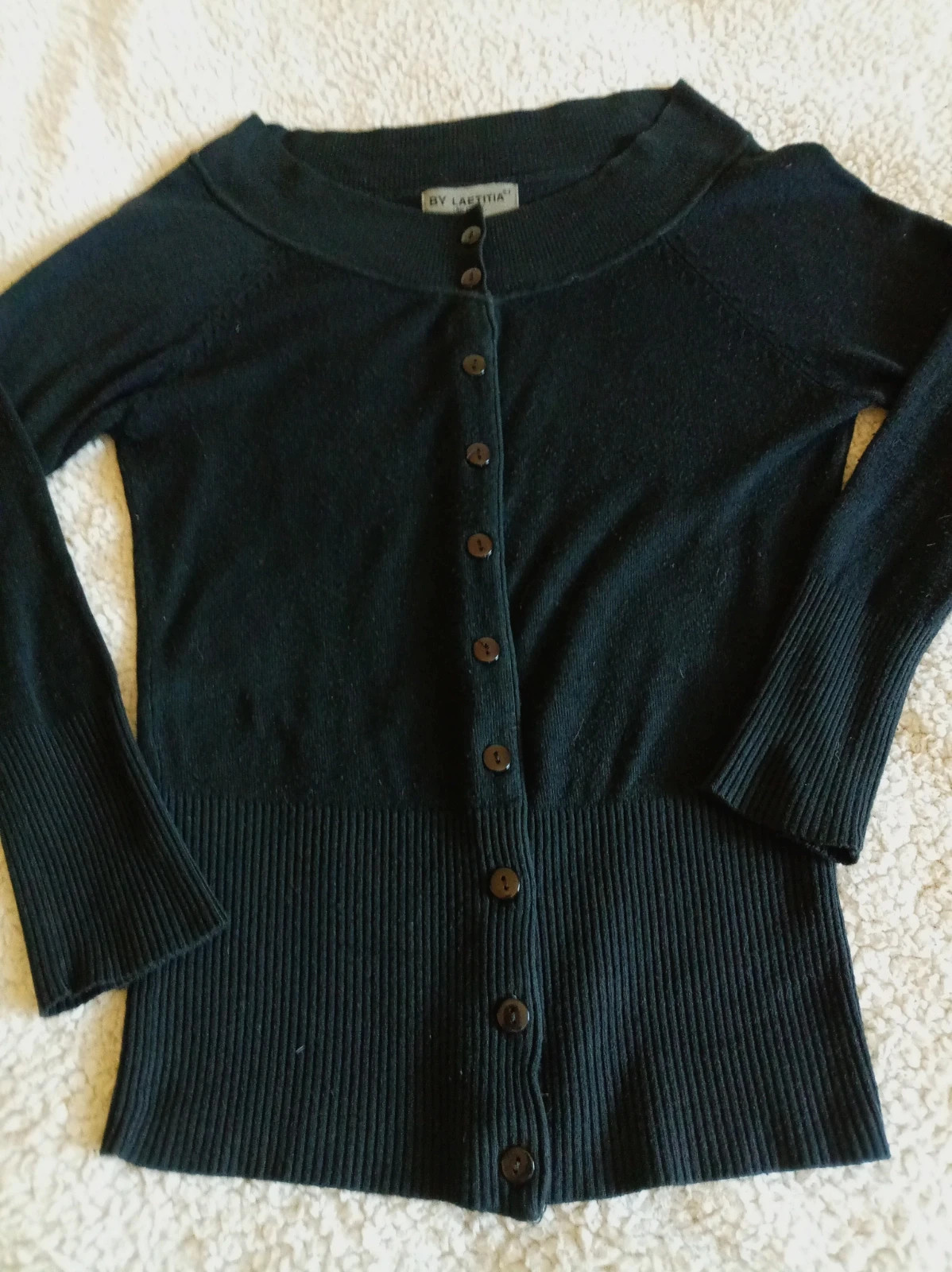 Cárdigan negro ajustado By Laetitia - Talla S - Estilo Pin-up / Retro – By Laetitia – taille S / 36 / 8 5