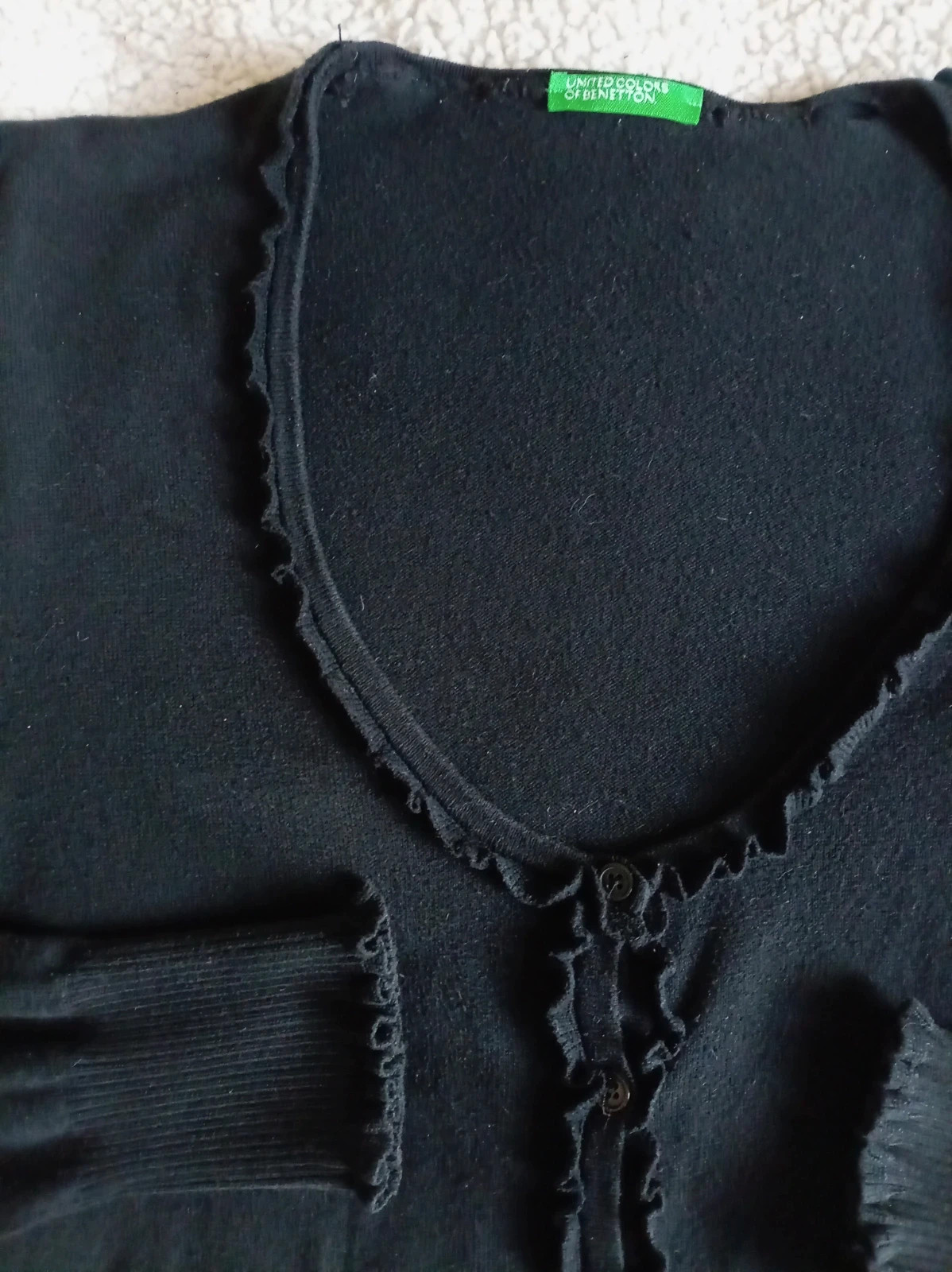 Cárdigan negro de United Colors of Benetton con volantes - Talla S/M – United Colors of Benetton – taille S / 36 / 8 3
