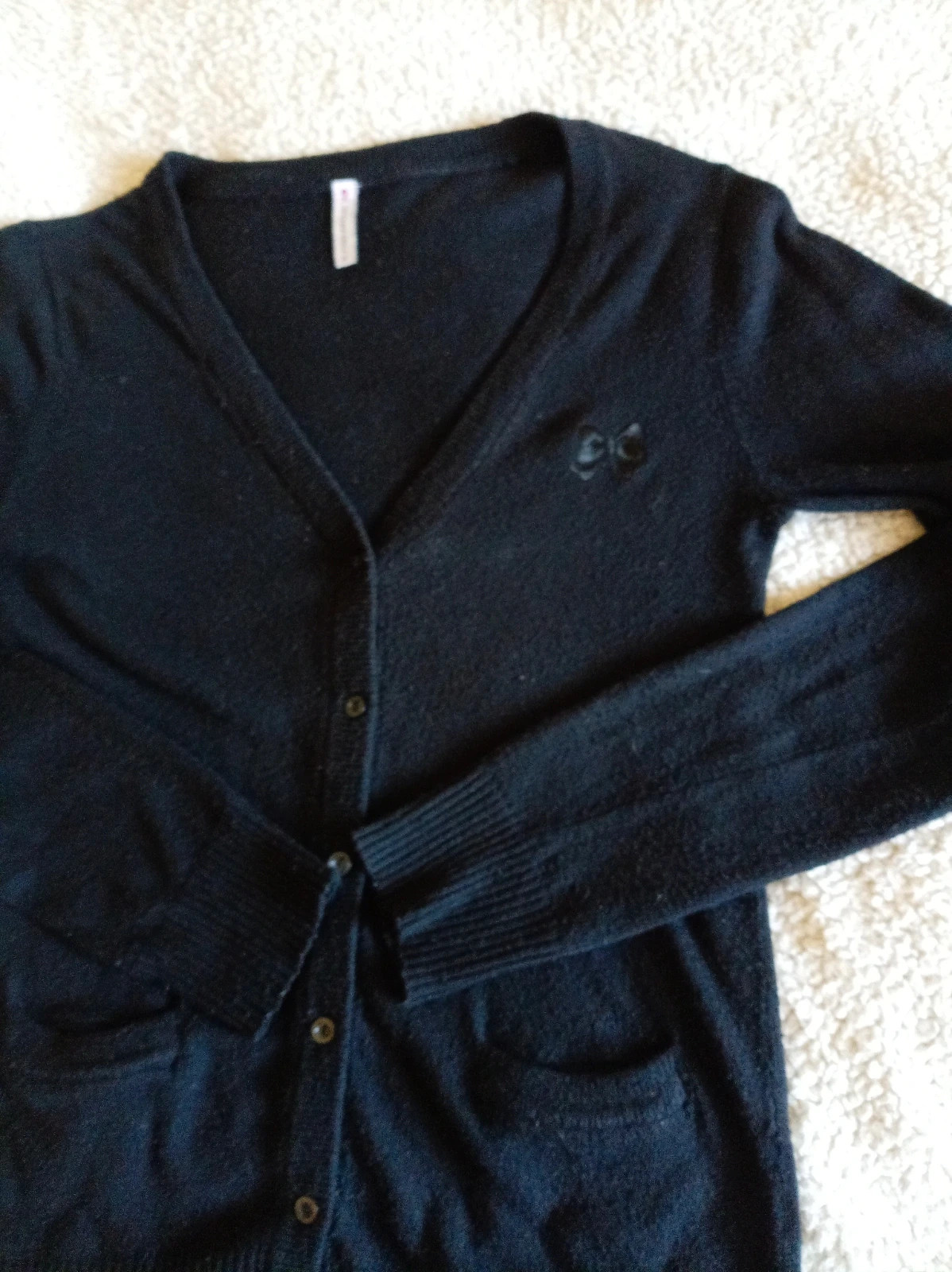 Cárdigan negro Fishbone con detalle de lazo - Talla S – Fishbone – taille S / 36 / 8 3