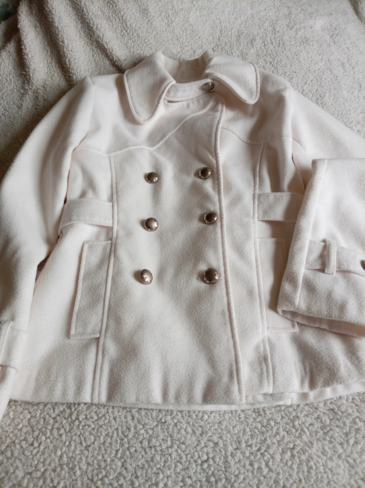 Abrigo Blanco Roto - Estilo Militar / Trench Talla M/L – Italia – taille L / 40 / 12