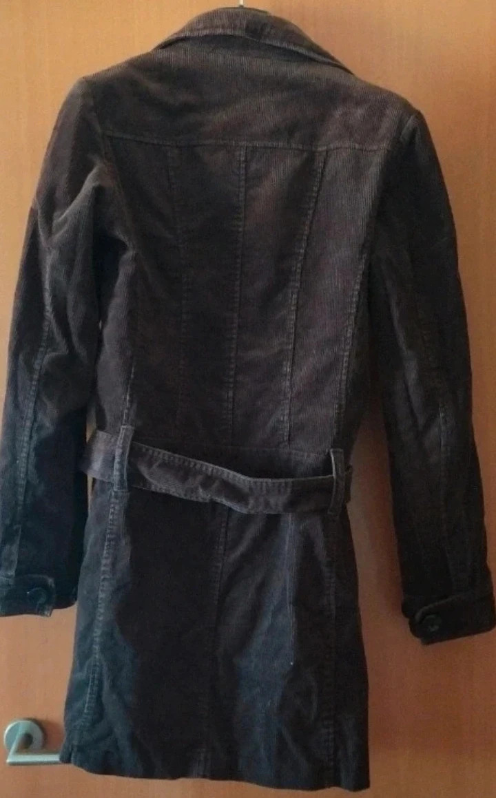 Abrigo largo marrón pana talla M – Bershka – taille M / 38 / 10 2