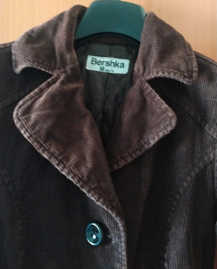 Abrigo largo marrón pana talla M – Bershka – taille M / 38 / 10 3