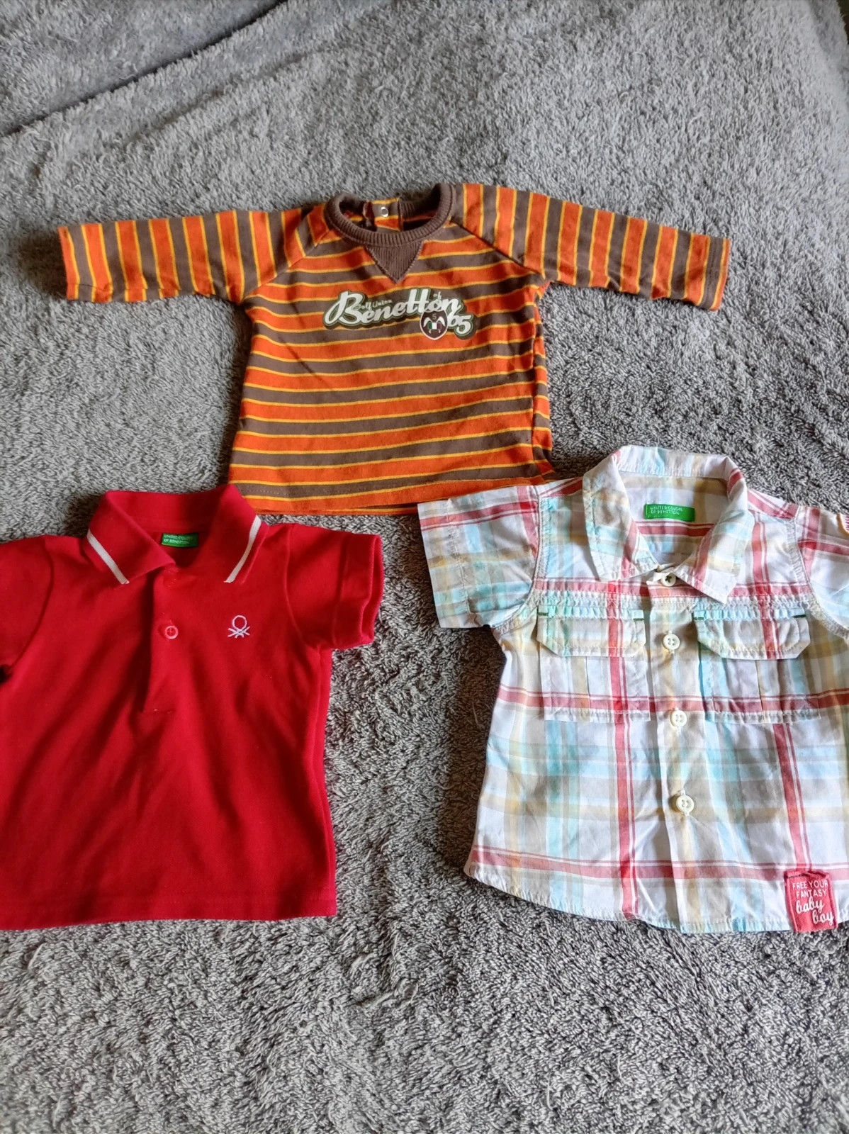 Lote 3 camisas Benetton 1/3 meses