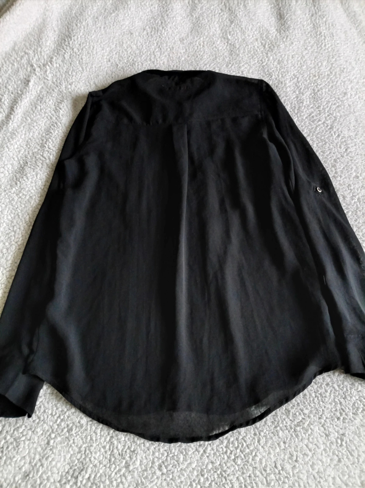 Camisa negra transparente Bershka Black Sheer Blouse M – Bershka – taille M / 38 / 10 3