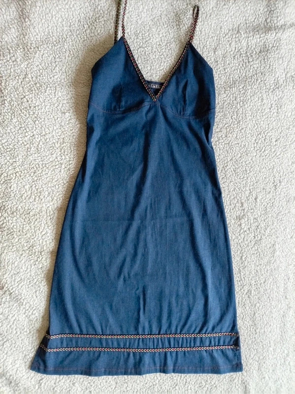 Vestido Mini Blue Boho Chic Style size S • Robe d'été • Summer Dress – Hecho En Espana – taille S / 36 / 8 3