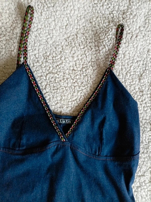 Vestido Mini Blue Boho Chic Style size S • Robe d'été • Summer Dress – Hecho En Espana – taille S / 36 / 8 4