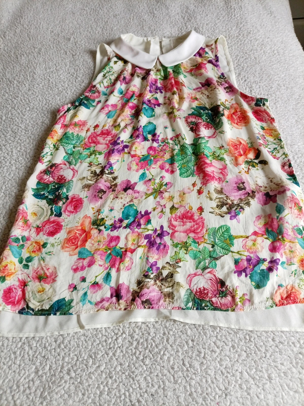 Top Stradivarius Floral Blouse Peter Pan Talla/Taille L – Stradivarius – taille L / 40 / 12 2