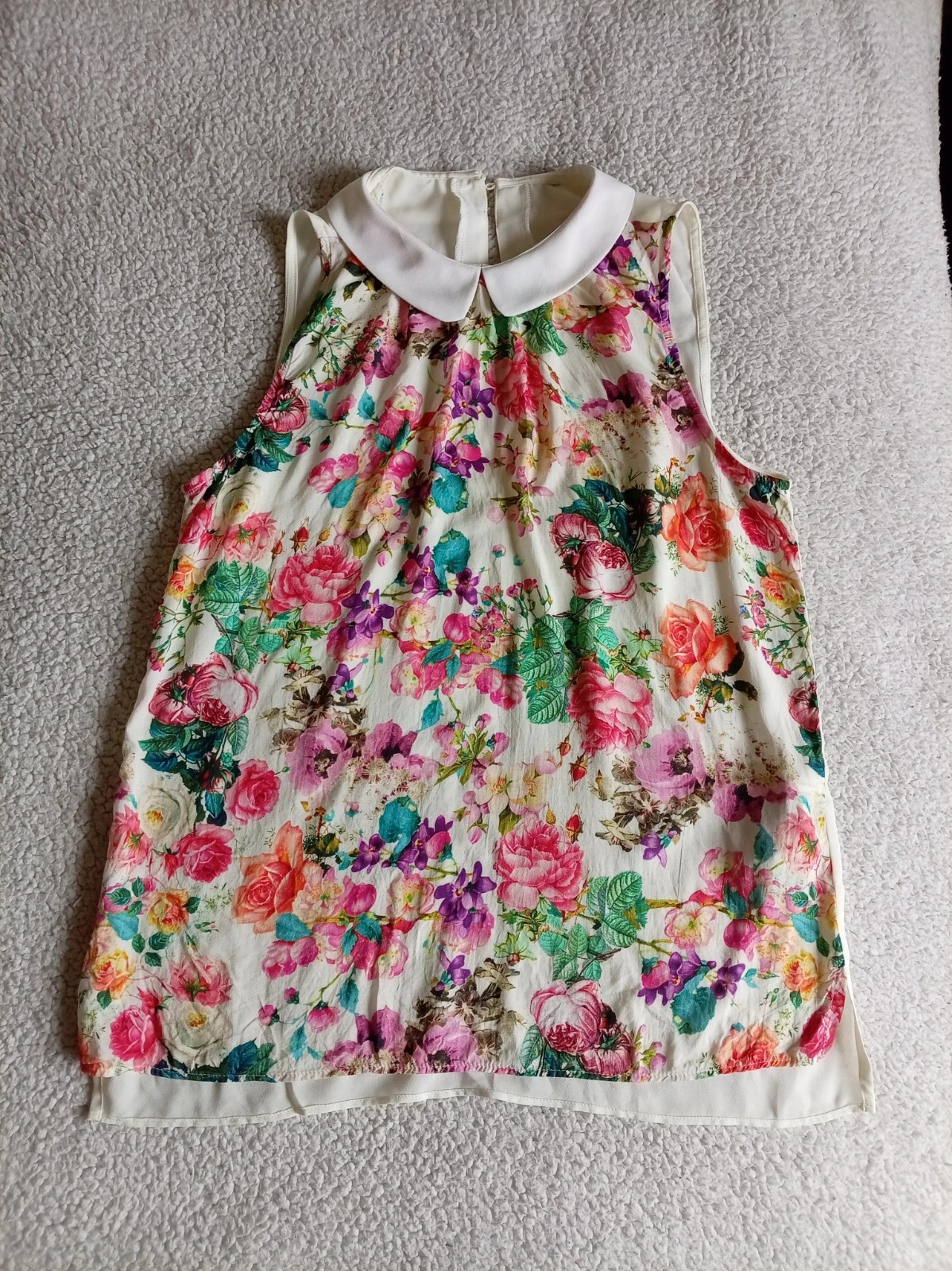 Top Stradivarius Floral Blouse Peter Pan Talla/Taille L – Stradivarius – taille L / 40 / 12