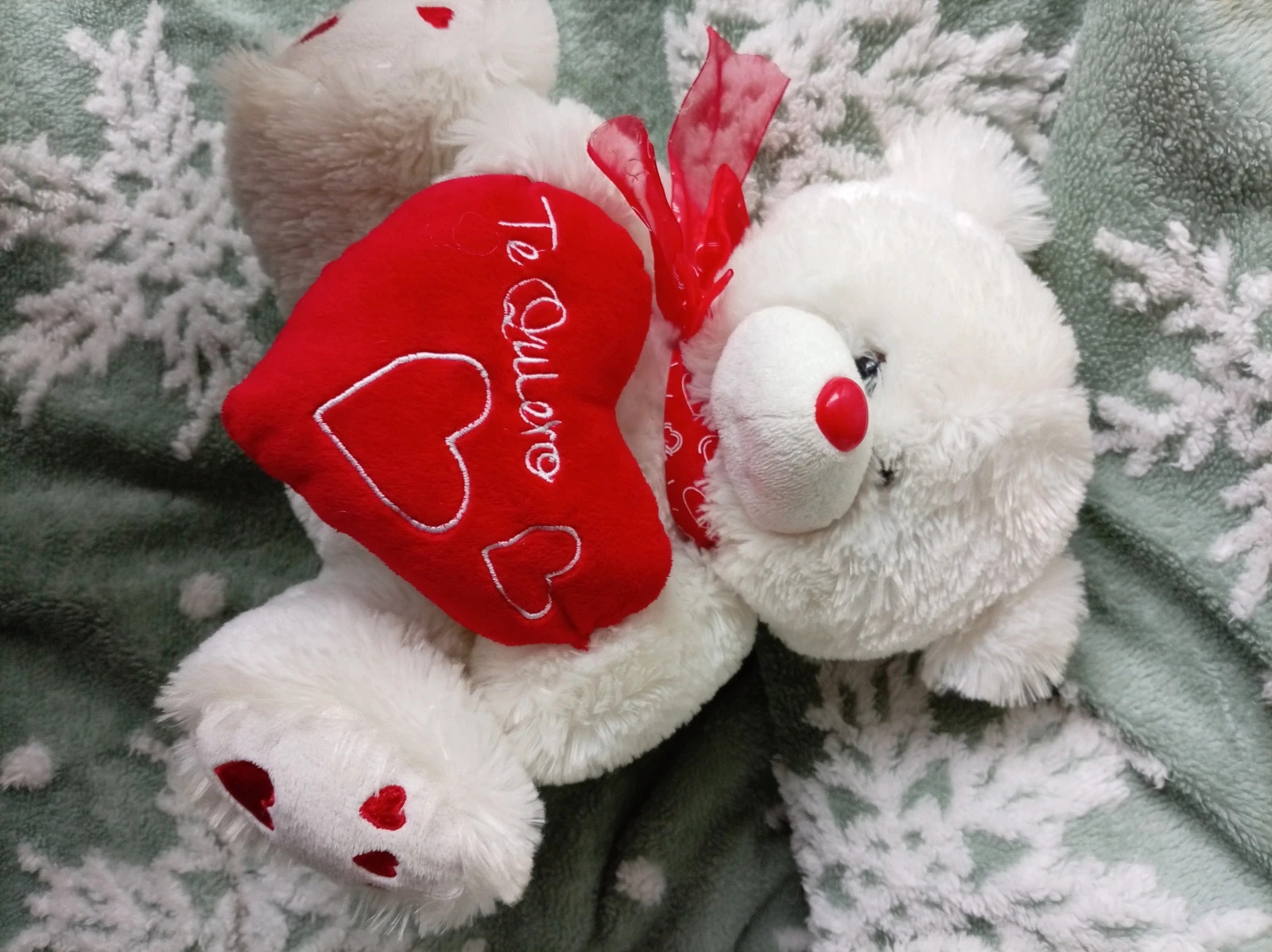 Peluche oso blanco con corazón – Peluche – taille Taille unique 2