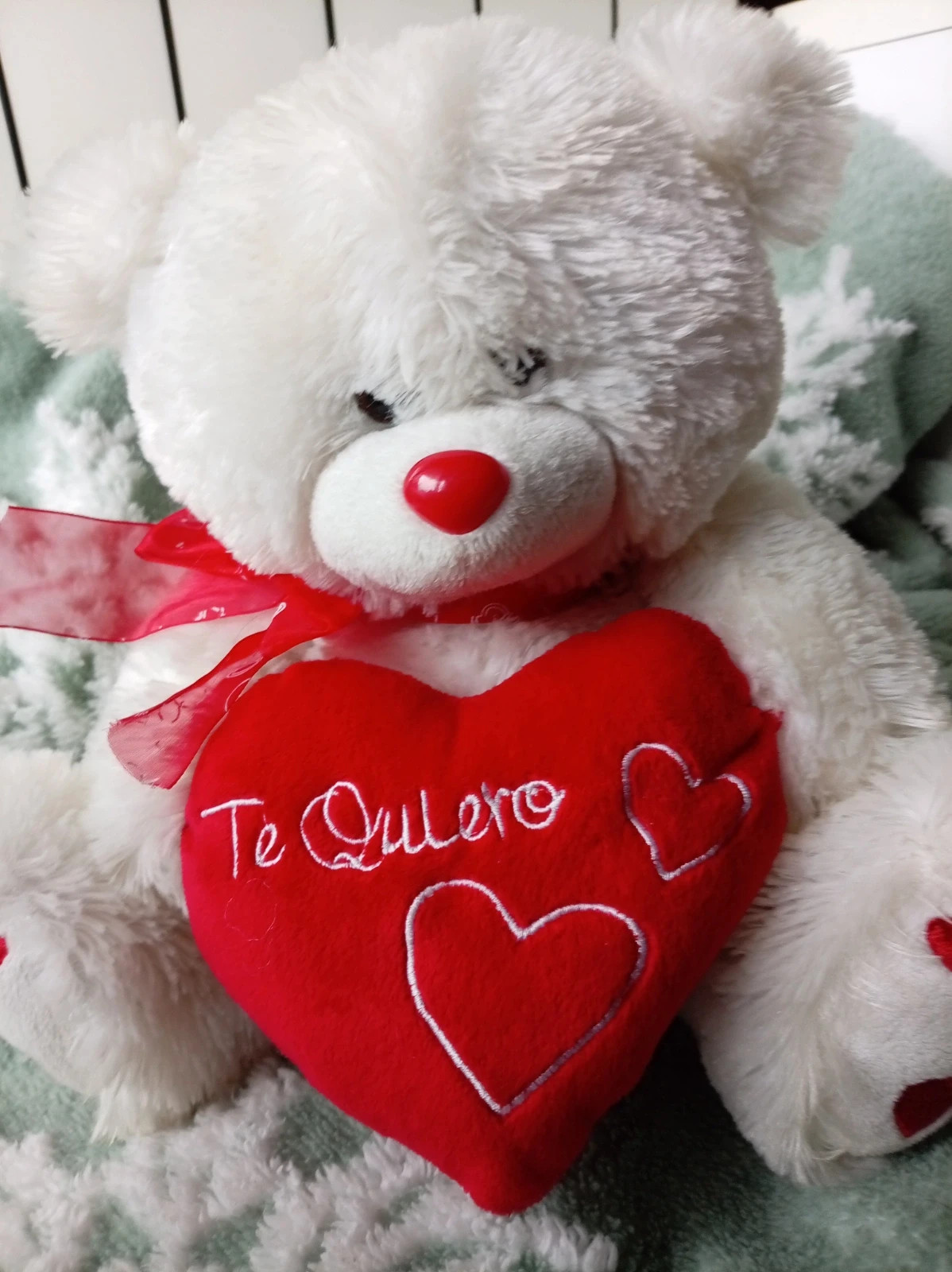 Peluche oso blanco con corazón – Peluche – taille Taille unique