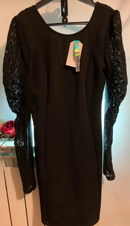 Vestido mangas encaje TS