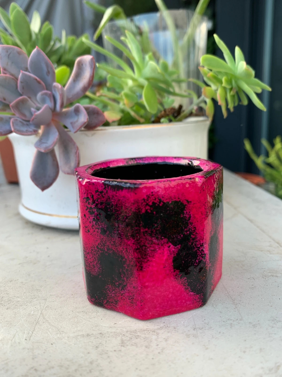 Porta velas único hecho a mano
