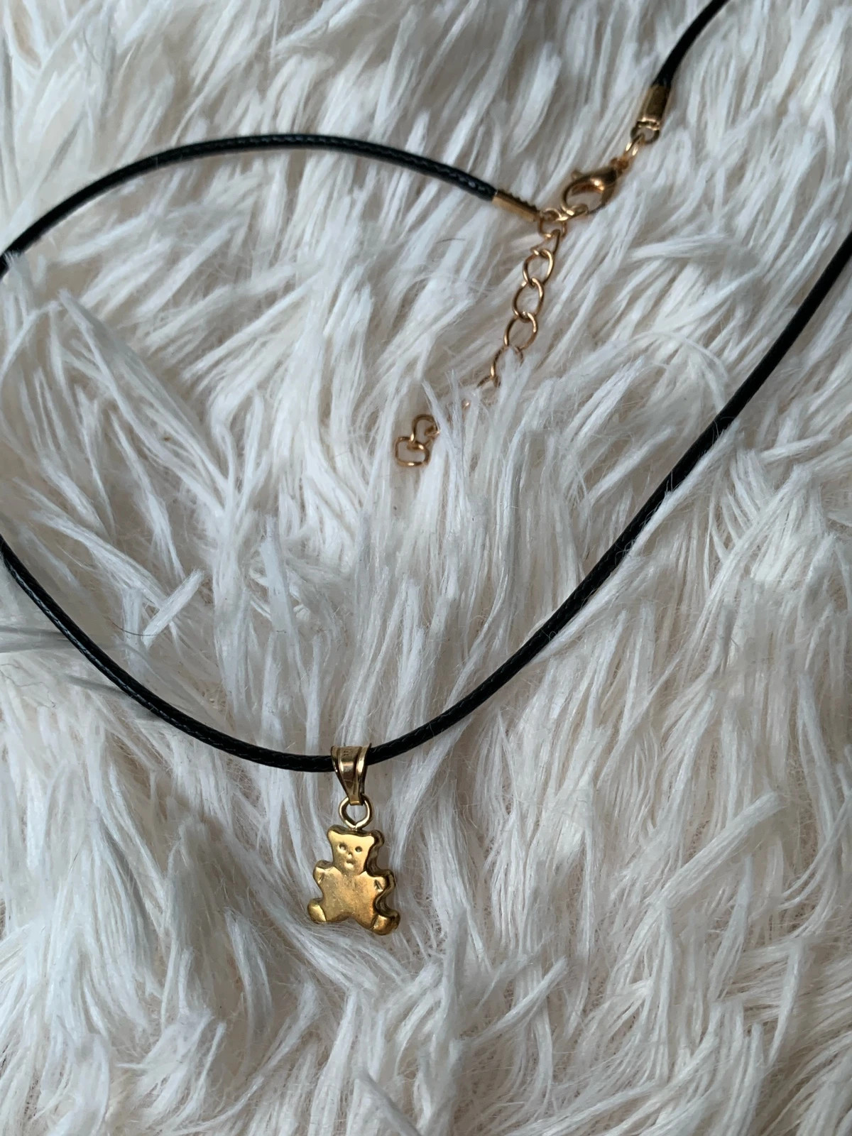 Osito bañado en oro con cadena cordón 3