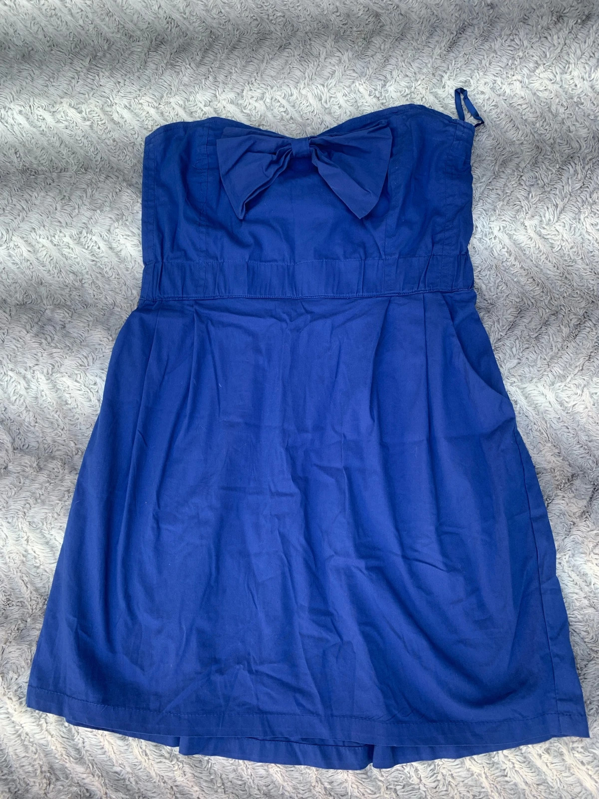 Vestido palabra de honor azul lazo T.L – Bershka – taille L / 40 / 12 2