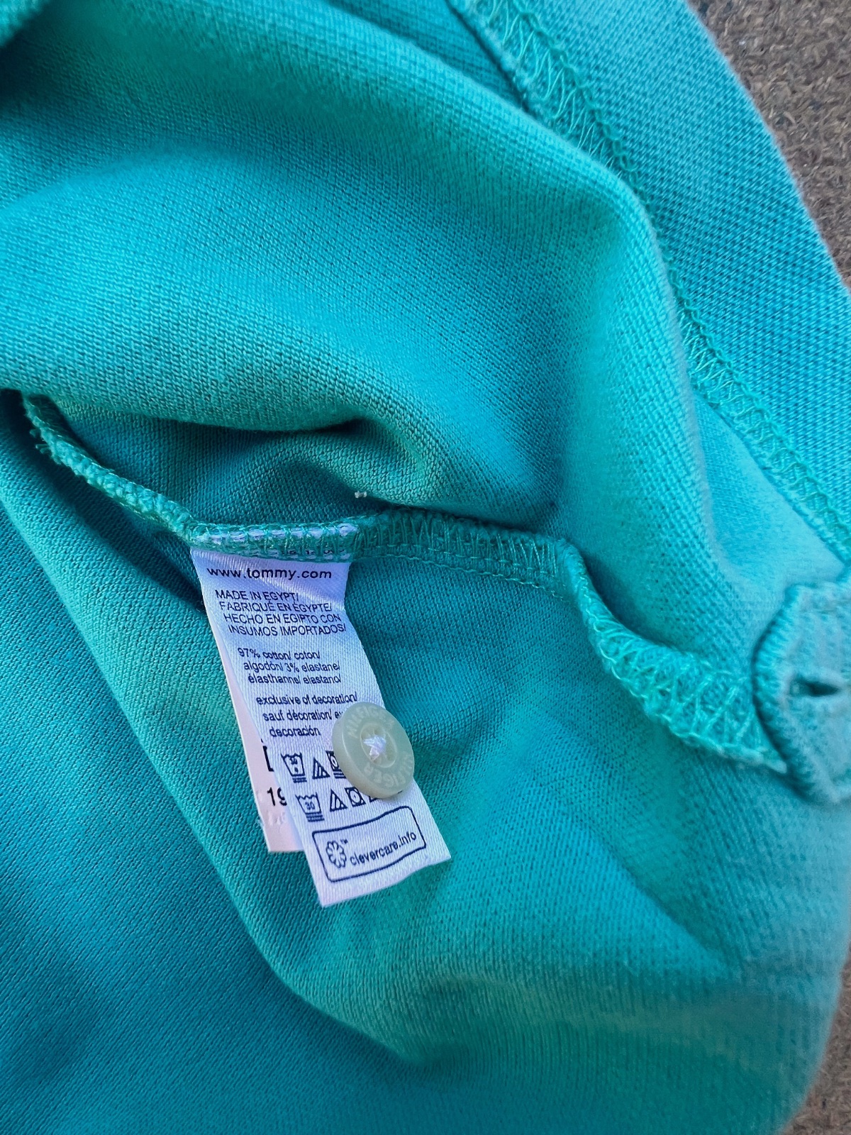 Polo Tommy Hilfiger turquoise à manches courtes – Tommy Hilfiger – taille XL 6