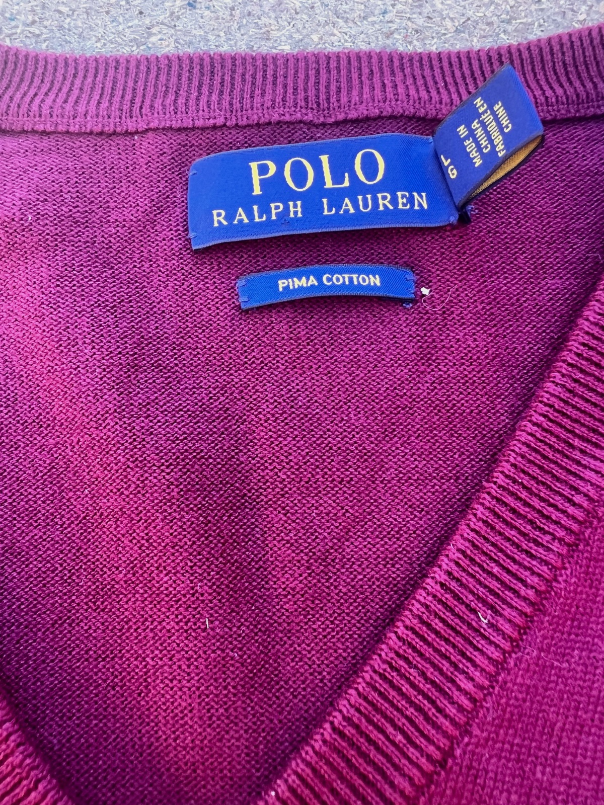 Pull col V Polo Ralph Lauren bordeaux taille L – Polo Ralph Lauren – taille L 4