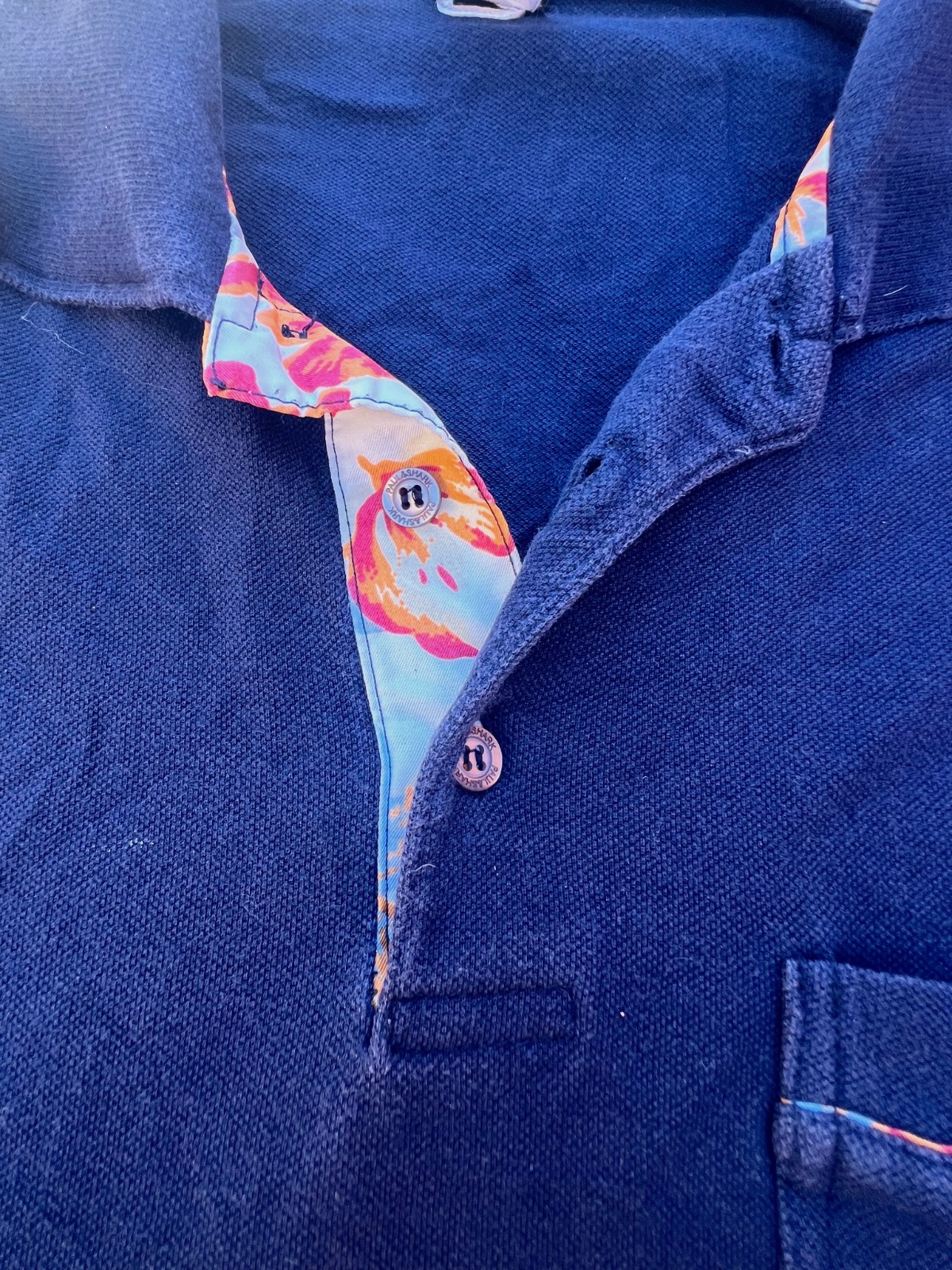 Polo Paul & Shark bleu marine à détails floraux – Paul & Shark – taille L 3