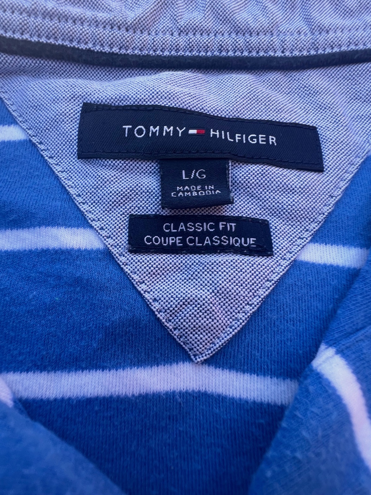Polo rayé bleu Tommy Hilfiger taille L – Tommy Hilfiger – taille L 4