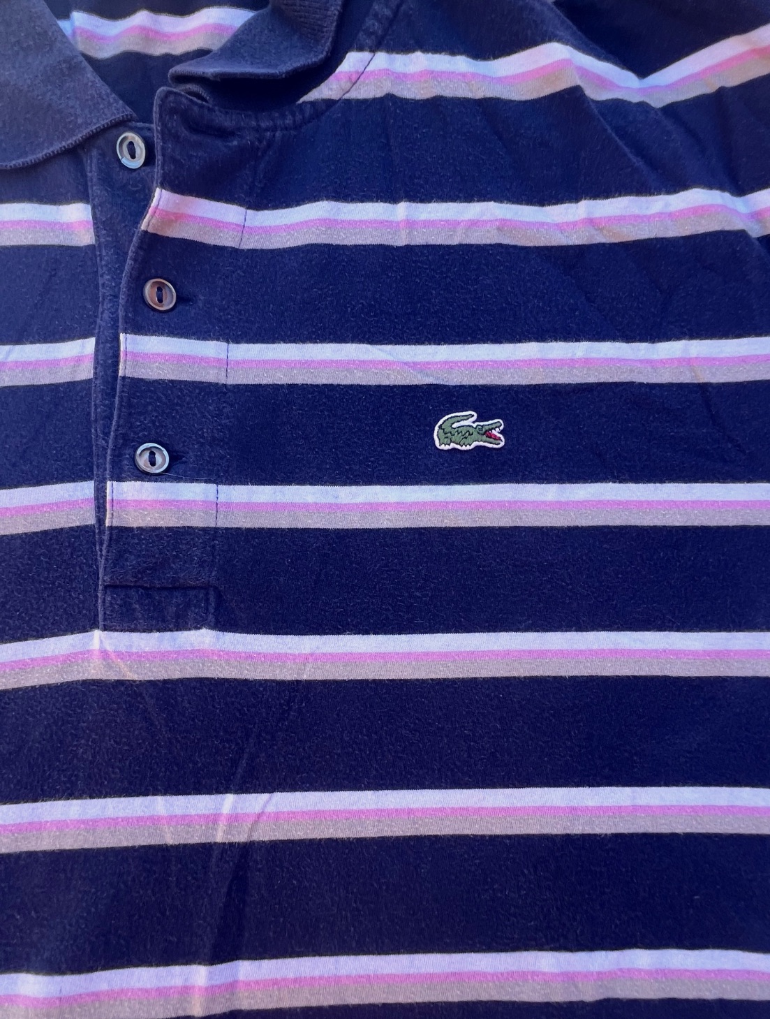 Polo rayé Lacoste bleu marine – Lacoste – taille XL 3