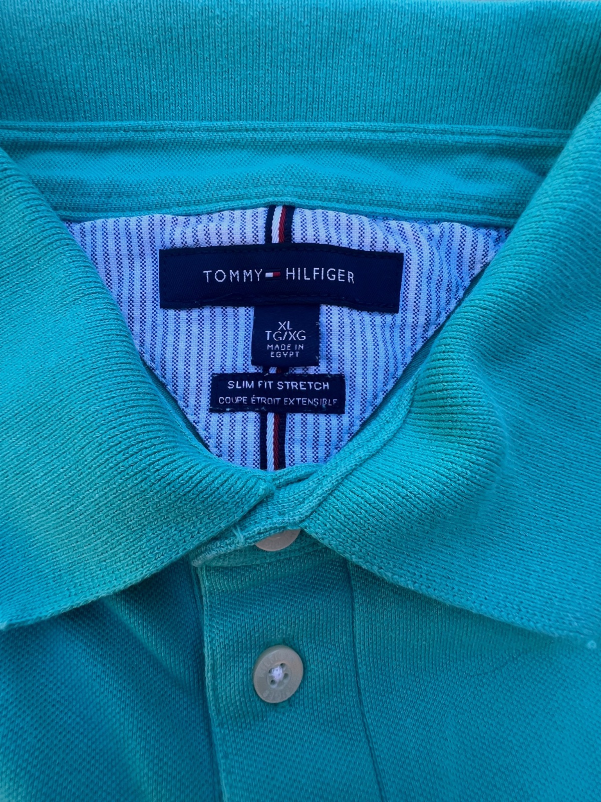 Polo Tommy Hilfiger turquoise à manches courtes – Tommy Hilfiger – taille XL 5