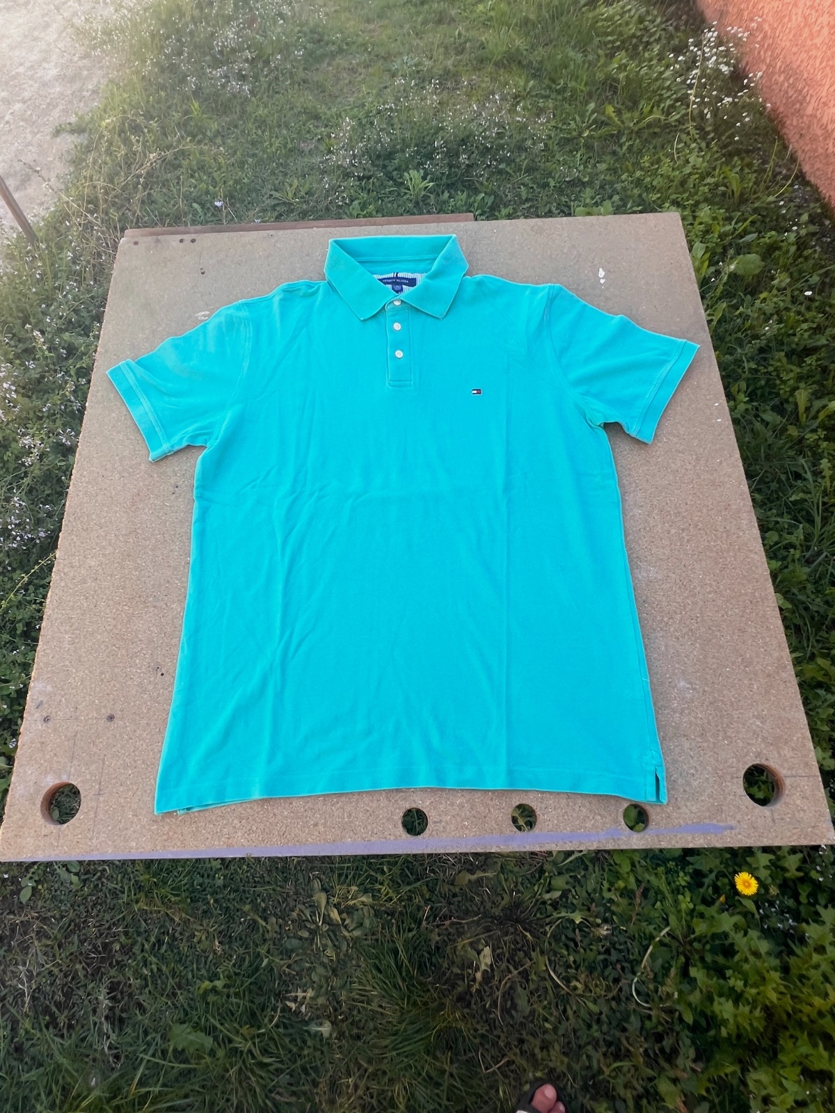 Polo Tommy Hilfiger turquoise à manches courtes – Tommy Hilfiger – taille XL 2