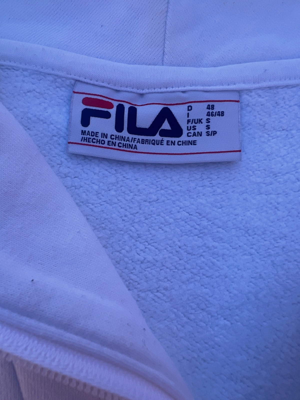 Sweat col zippé Fila blanc et bleu – Fila – taille S 7