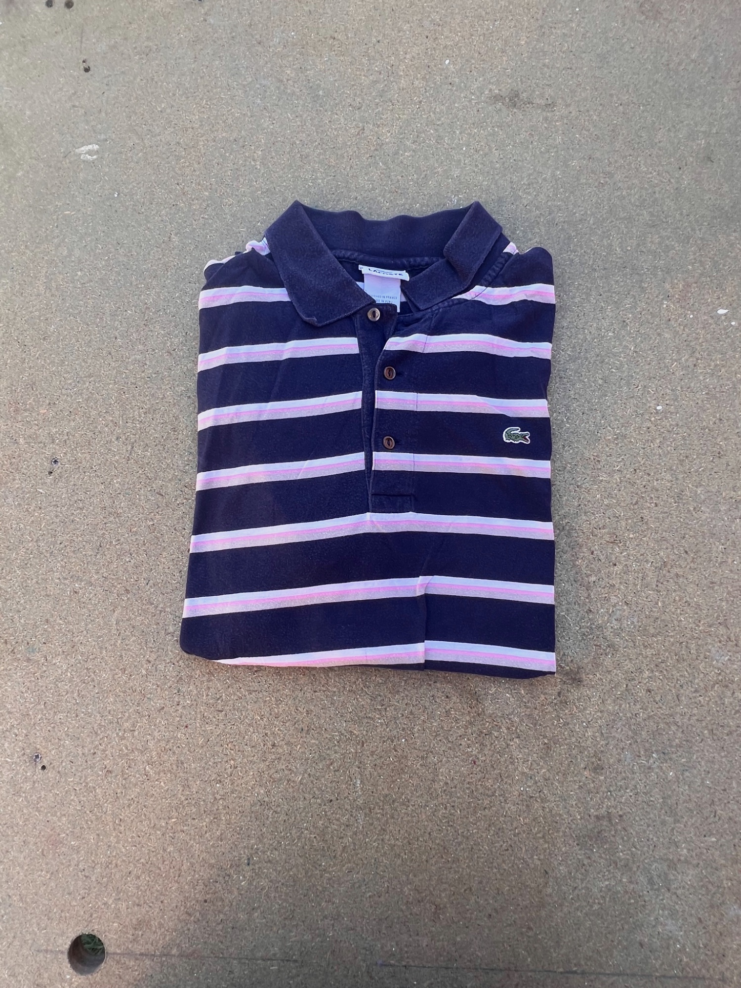 Polo rayé Lacoste bleu marine