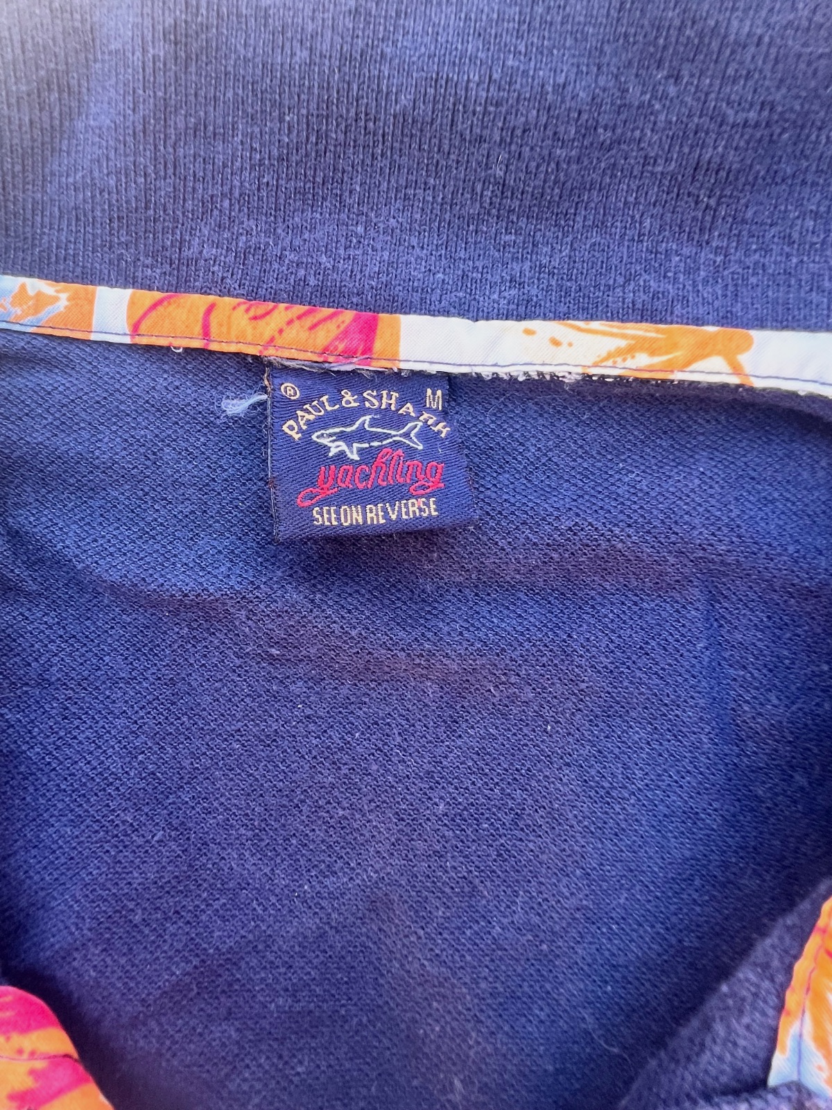 Polo Paul & Shark bleu marine à détails floraux – Paul & Shark – taille L 5