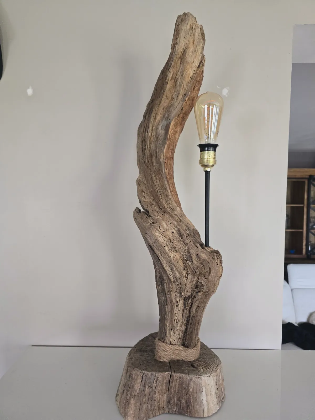 Lampe en bois flotté – Sans marque 2