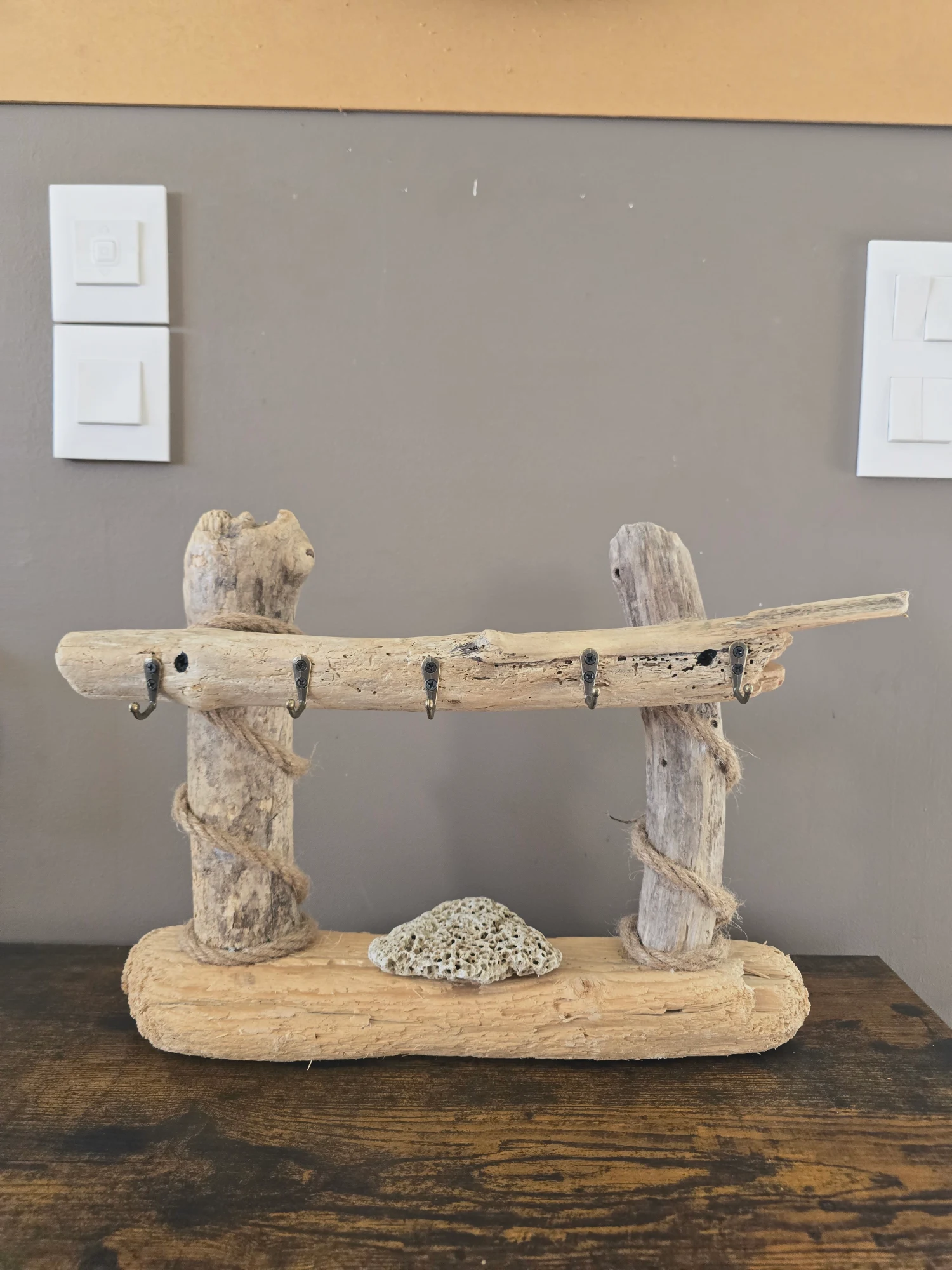 Porte clé en bois flotté 