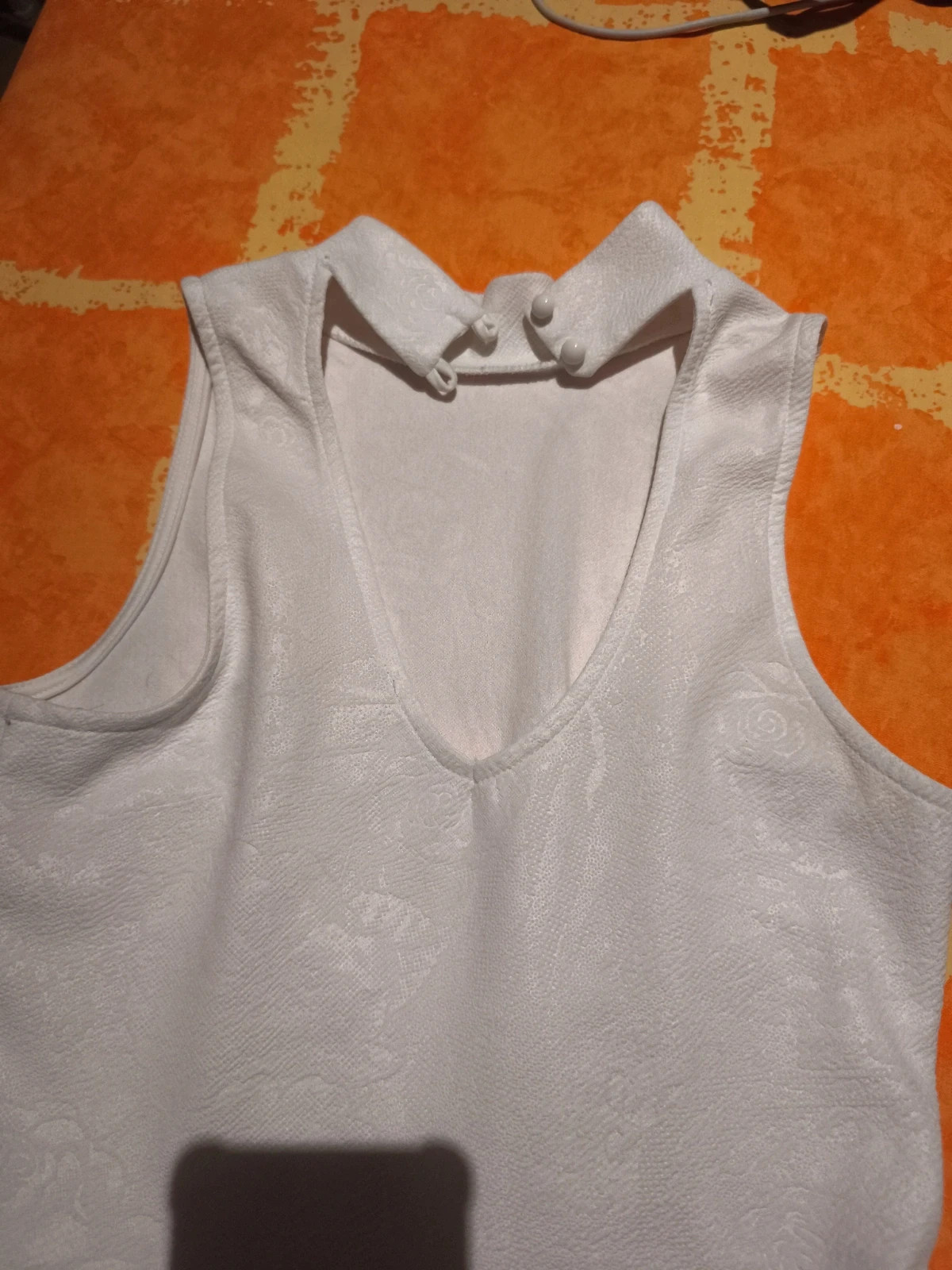 Blusa blanca sin mangas – taille S / 36 / 8 3