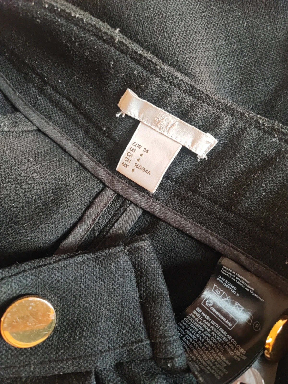 Short negro H&M – H&M – taille XS / 34 / 6 5