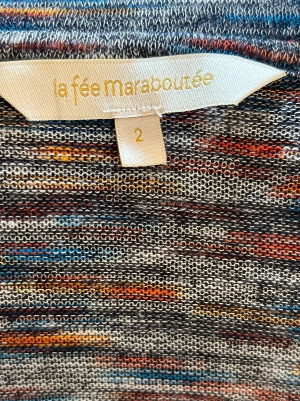 Cardigan long chiné multicolore – La Fee Maraboutee – taille M / 38 / 10 5