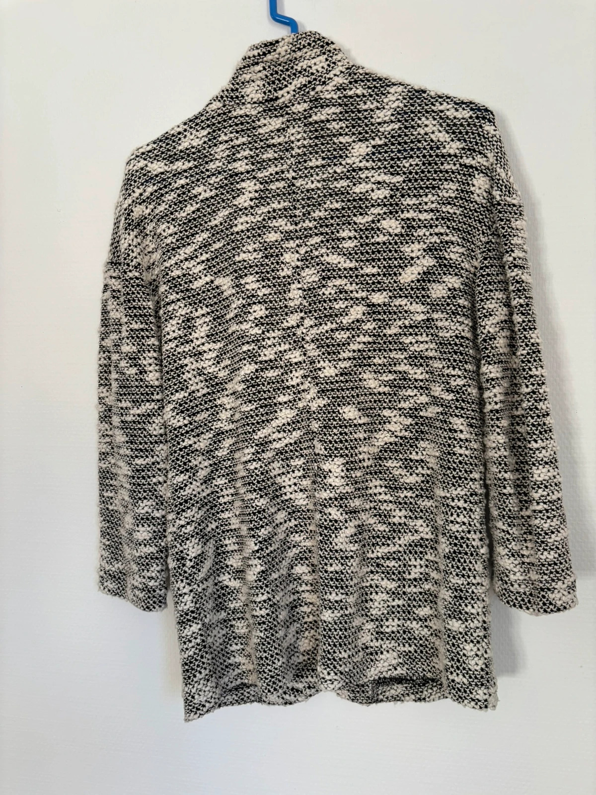 Veste longue bouclée noir et écru – Zt Hippie – taille M / 38 / 10 2