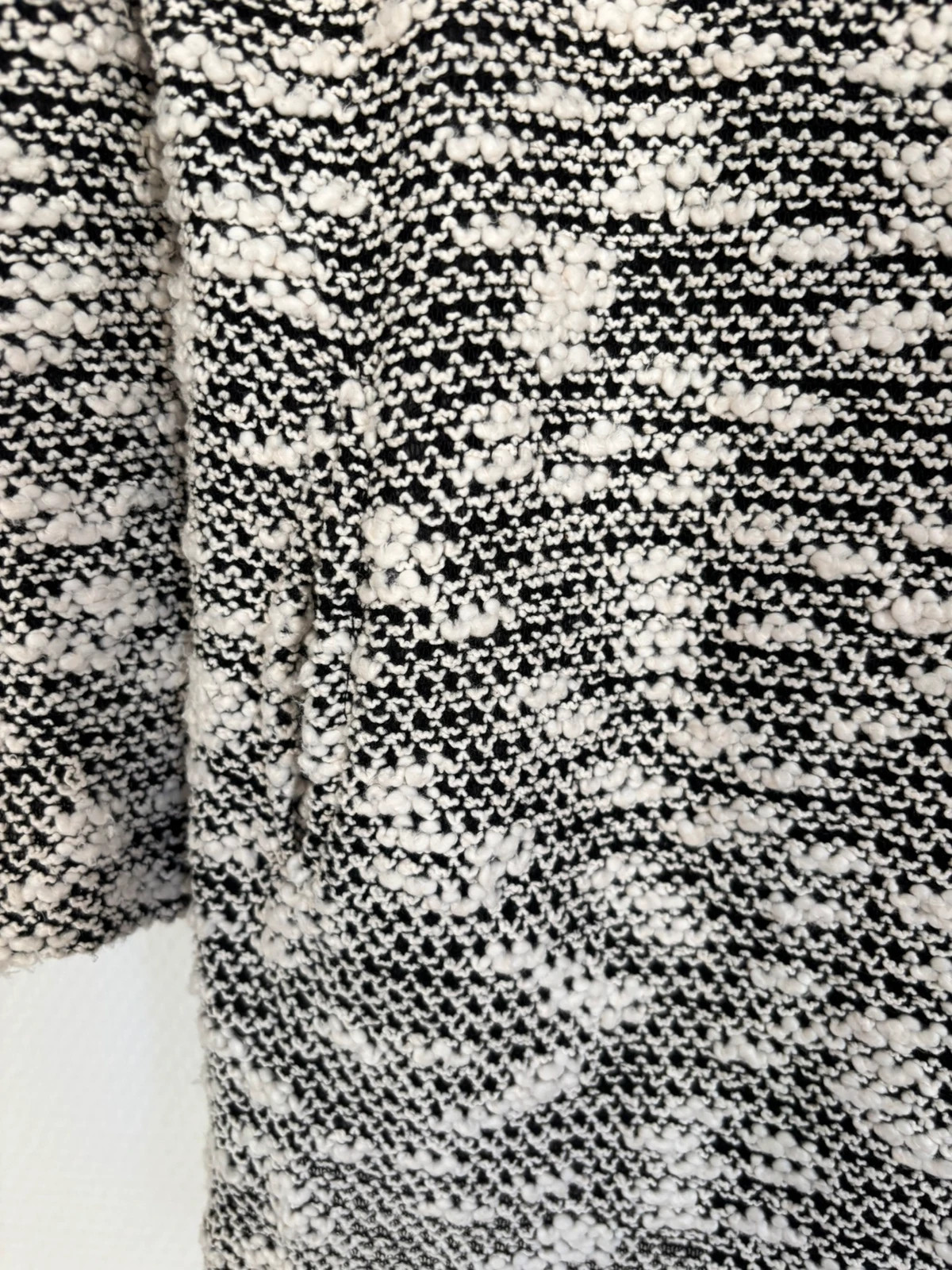 Veste longue bouclée noir et écru – Zt Hippie – taille M / 38 / 10 5