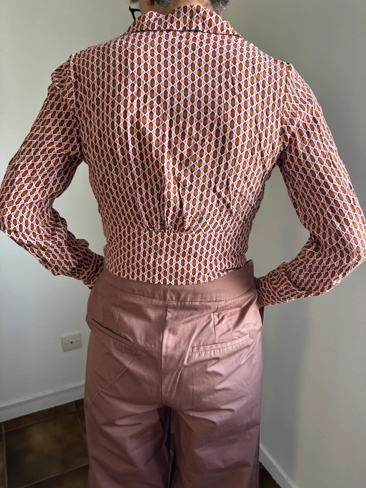 Ensemble chic pantalon large et chemisier cintré – Camaïeu – taille L / 40 / 12 5