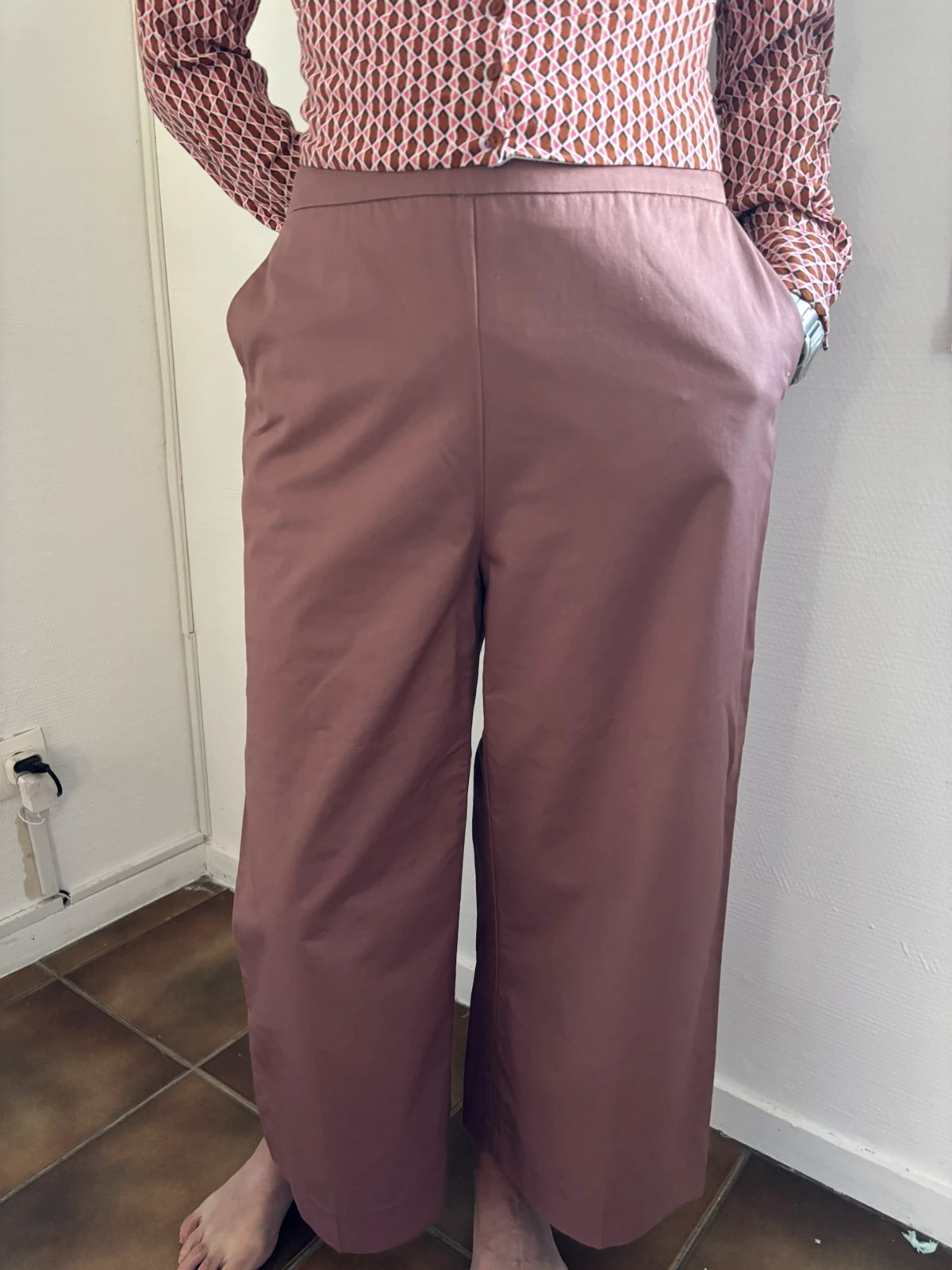 Ensemble chic pantalon large et chemisier cintré – Camaïeu – taille L / 40 / 12 4
