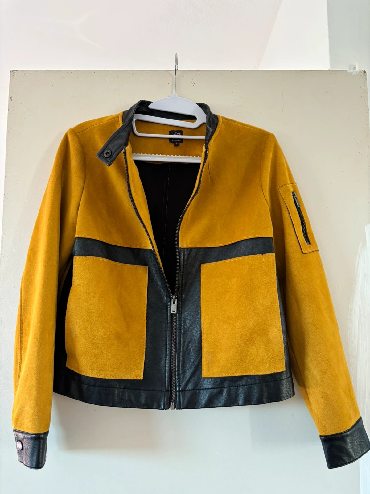 Veste moutarde effet daim style rétro – LITTLE MISS CAPTAIN – taille S / 36 / 8 2