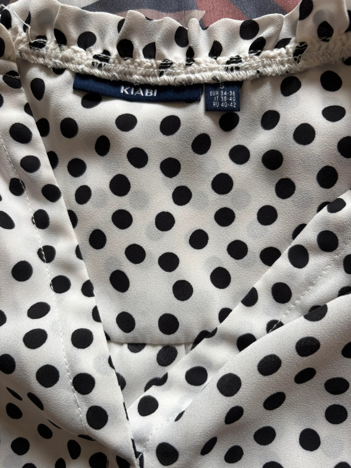 Top blanc à pois noirs – Kiabi – taille S / 36 / 8 4