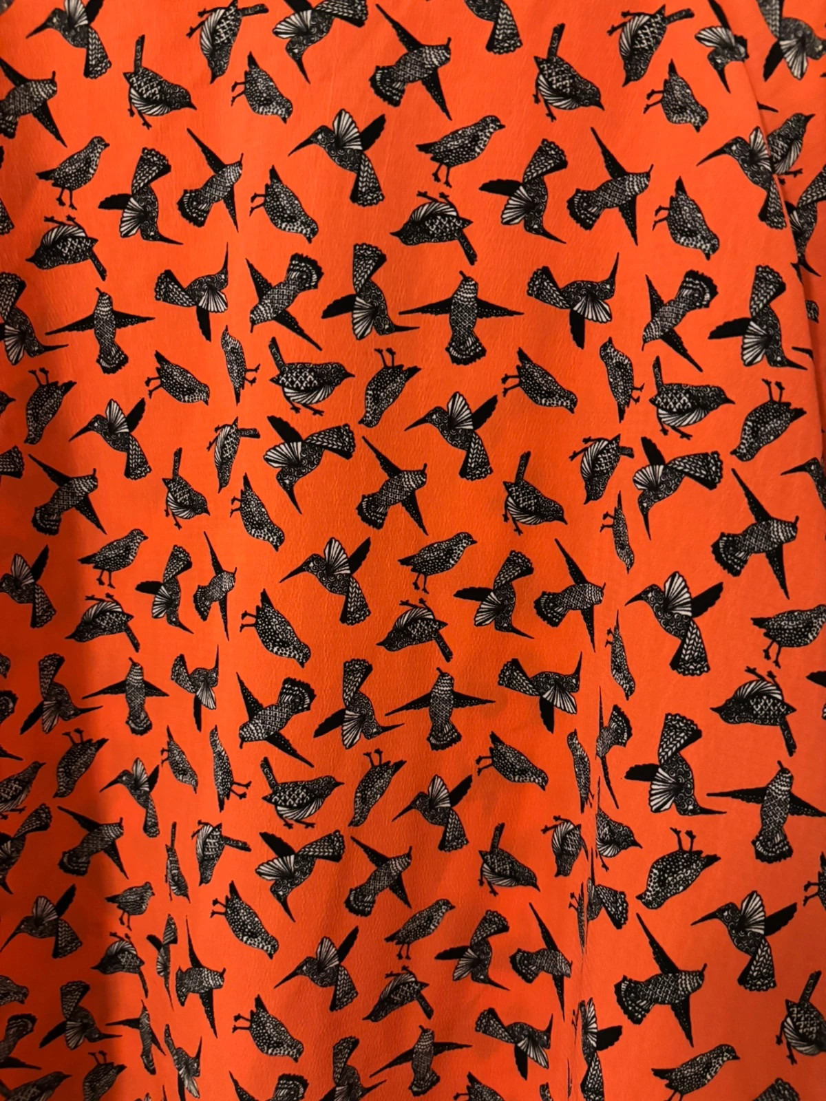 Tunique orange imprimé oiseaux – Camaïeu – taille M / 38 / 10 4