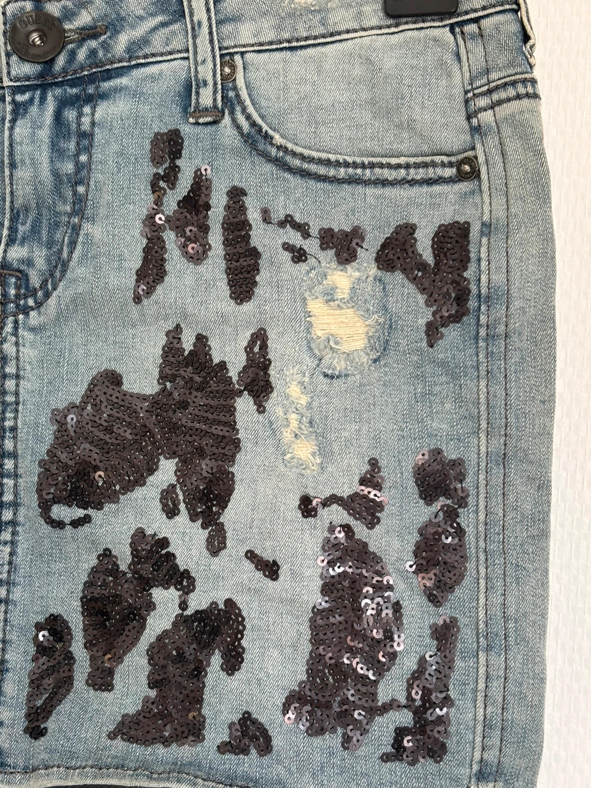 Jupe en jean Guess à sequins – GUESS – taille S / 36 / 8 3