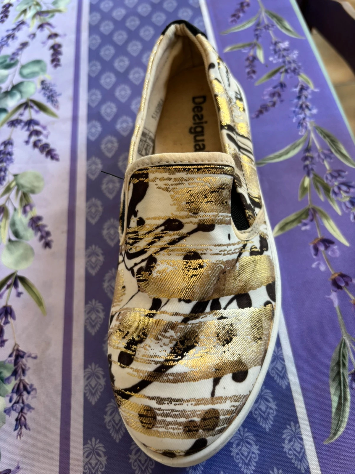 Baskets slip-on imprimées dorées – Desigual – taille 37 3