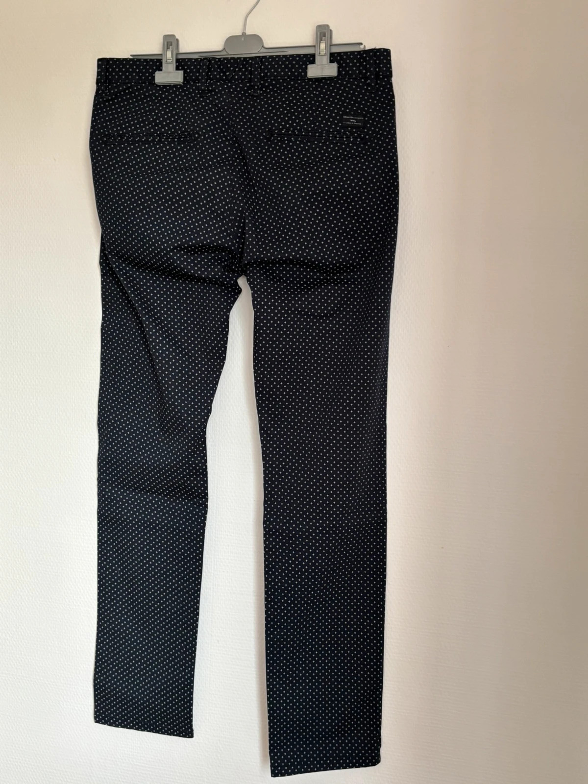 Pantalon chino bleu marine à micro-motifs – Selected Homme – taille W34 | FR 44 4