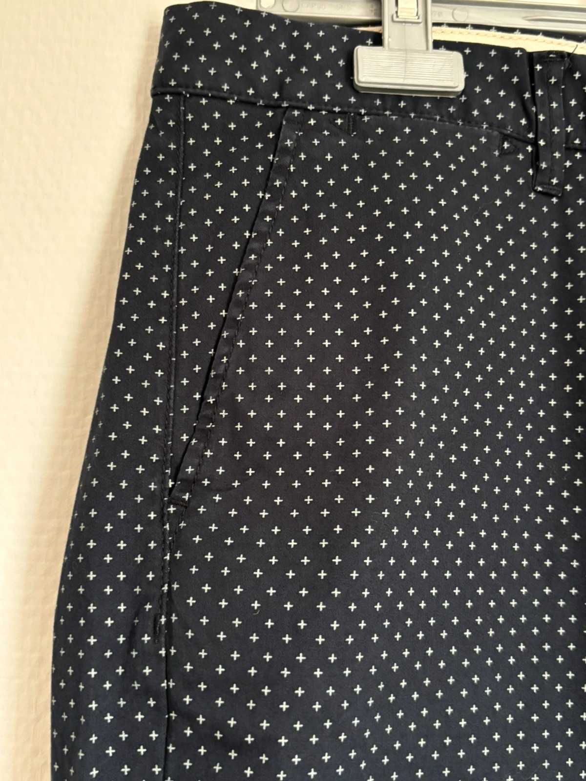 Pantalon chino bleu marine à micro-motifs – Selected Homme – taille W34 | FR 44 5