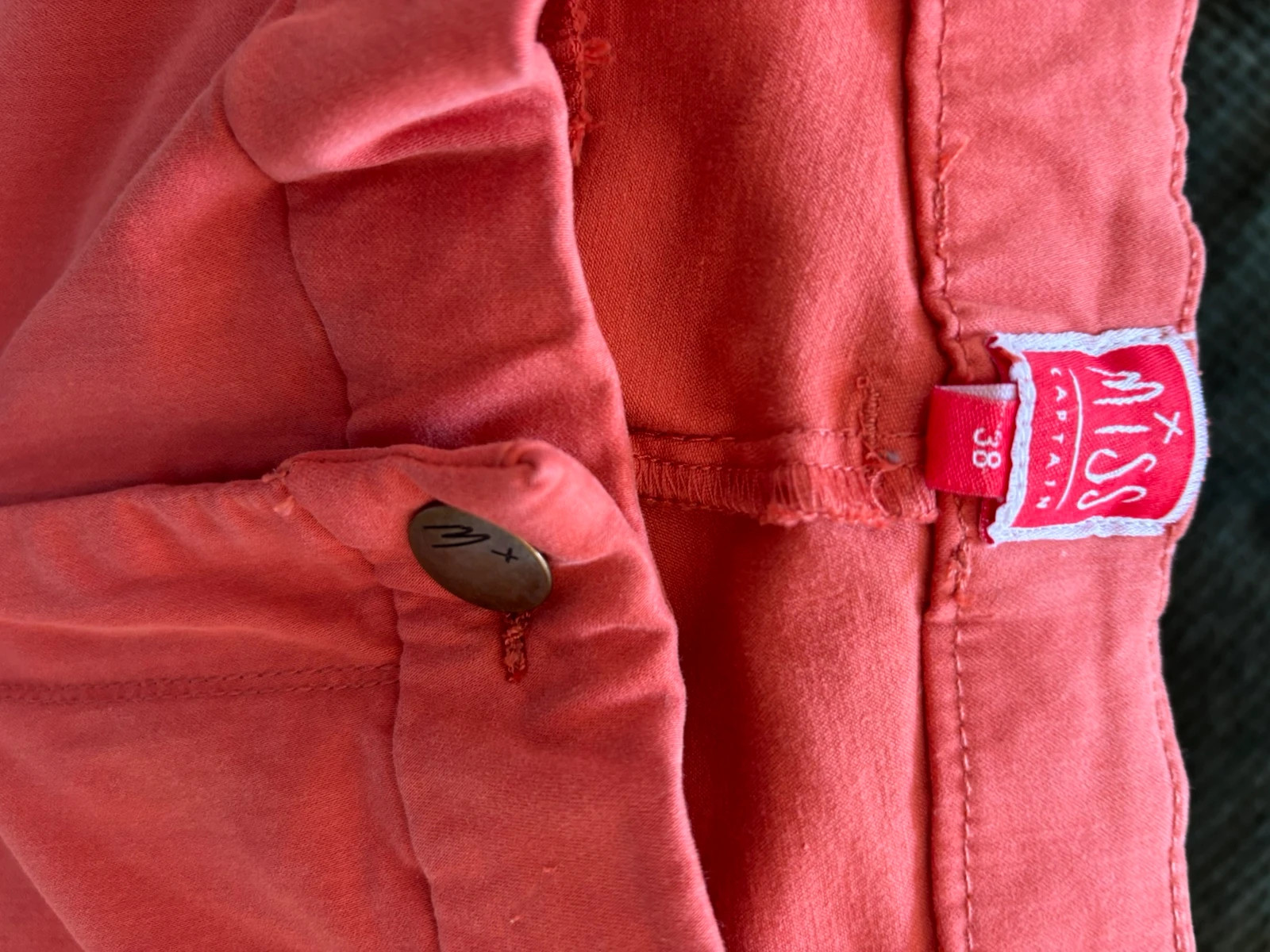 Pantalon chino corail – Miss Captain – taille M / 38 / 10 5
