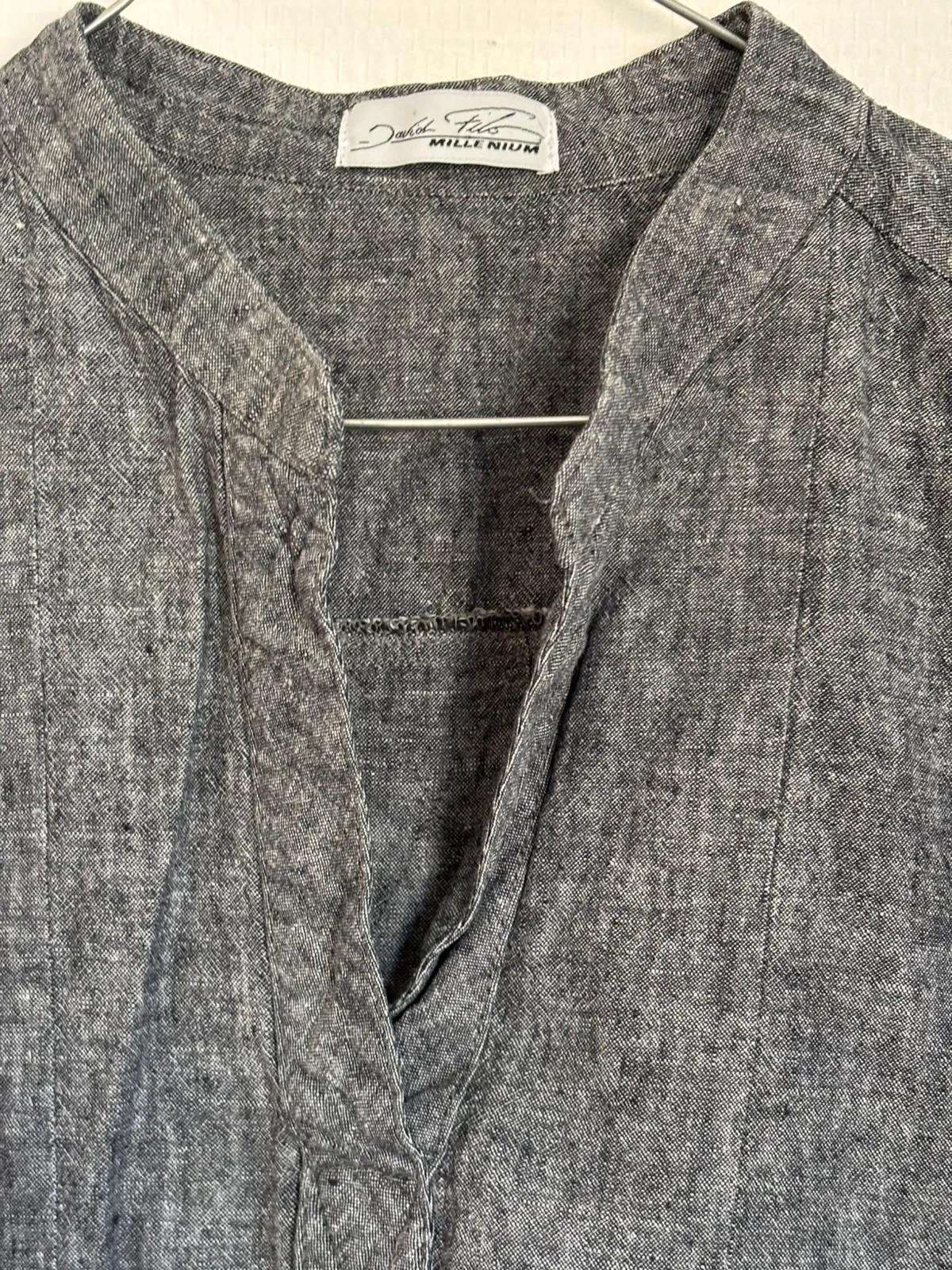 Robe en lin gris manches 3/4 – david filo milenium – taille XXL / 44 / 16 3