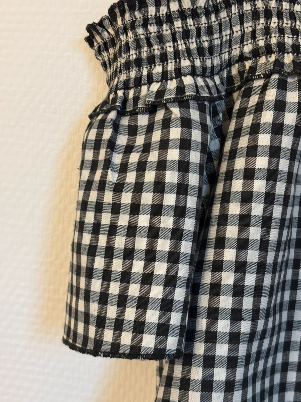 Blouse épaules dénudées à carreaux vichy – Mango – taille M / 38 / 10 4
