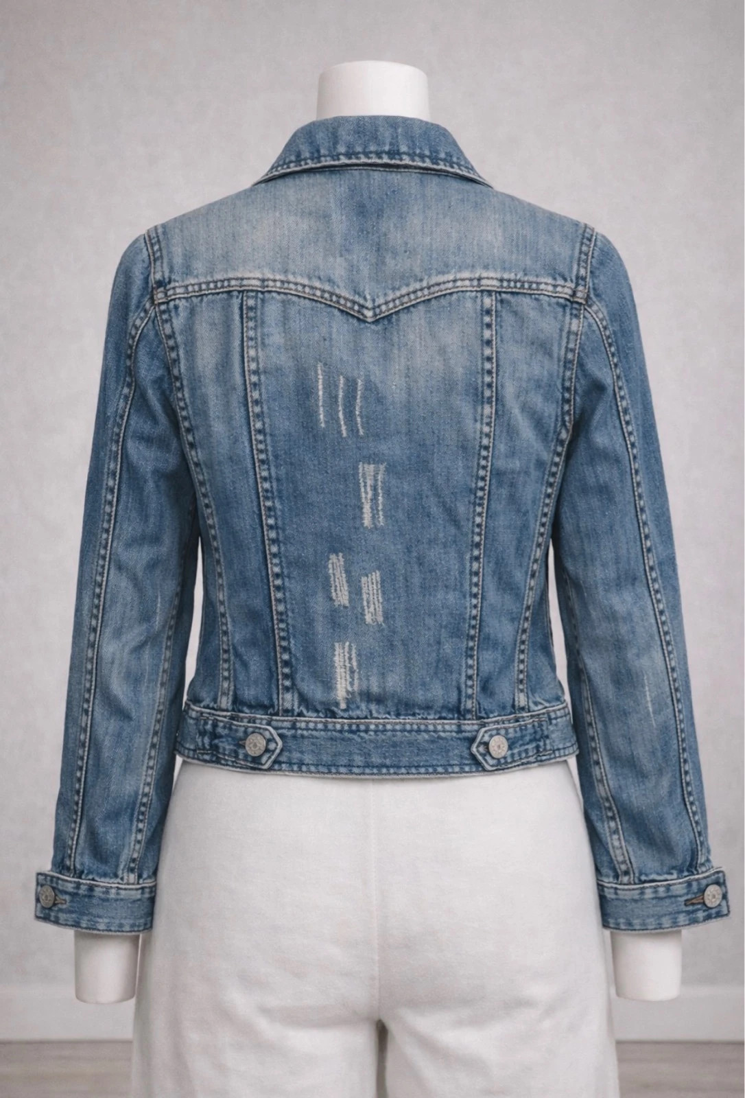 Veste en jean Blue Rags stylée – coupe courte tendance – ue Rags Jeans – taille S / 36 / 8 2