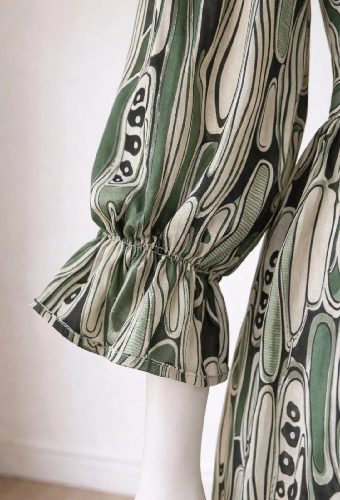 Robe fluide ANANY motif vert tendance – ANANY – taille S / 36 / 8 4